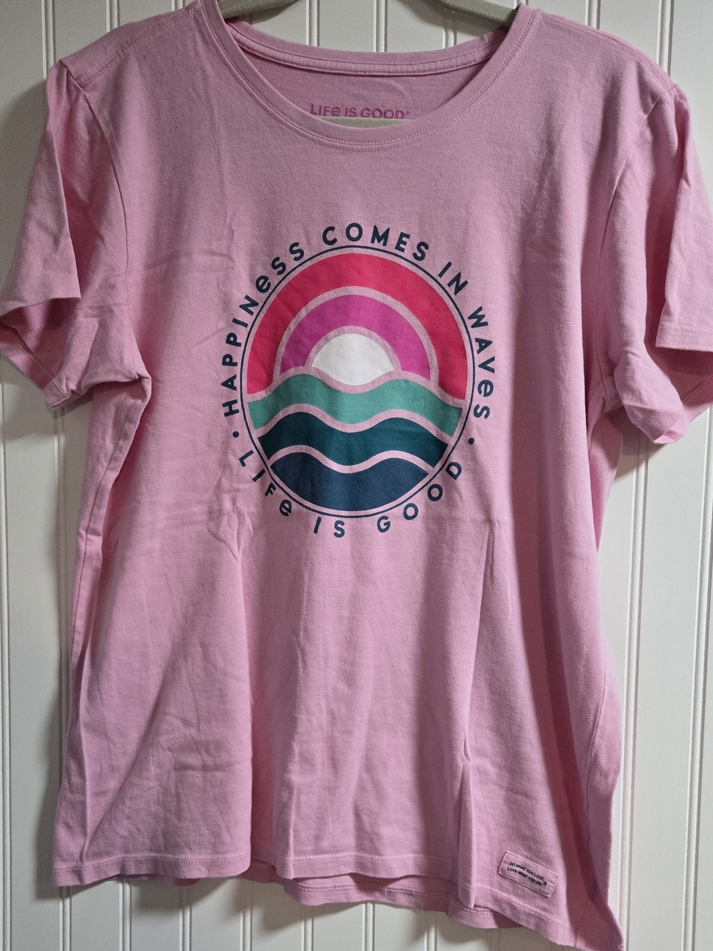 Life is Good Kids' Pink 'Happiness Comes in Waves' Graphic Tee